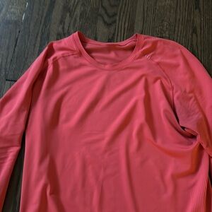 Red Long Sleeve Lulu Mens workout shirt